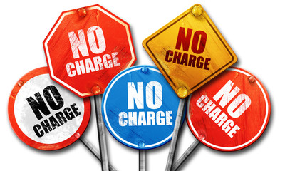 no charge, 3D rendering, street signs