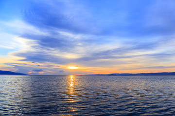 blue sky at dawn