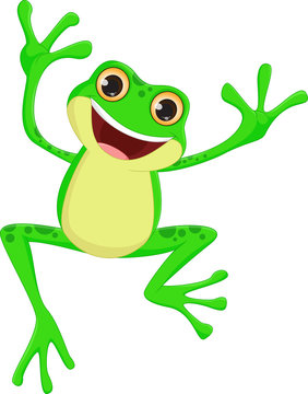 happy Frog cartoon jumping