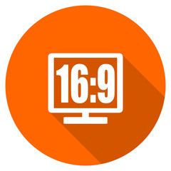Flat dedisng round  vector 16 9 display web icon