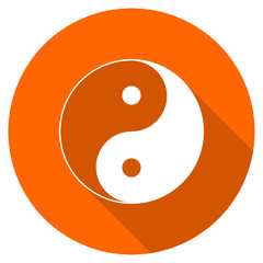 Flat design round orange ying yang vector icon
