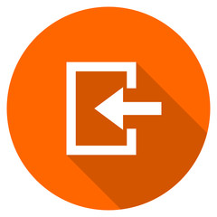 Flat design round orange enter vector icon