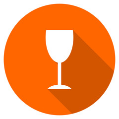 Flat design round orange glass vector icon