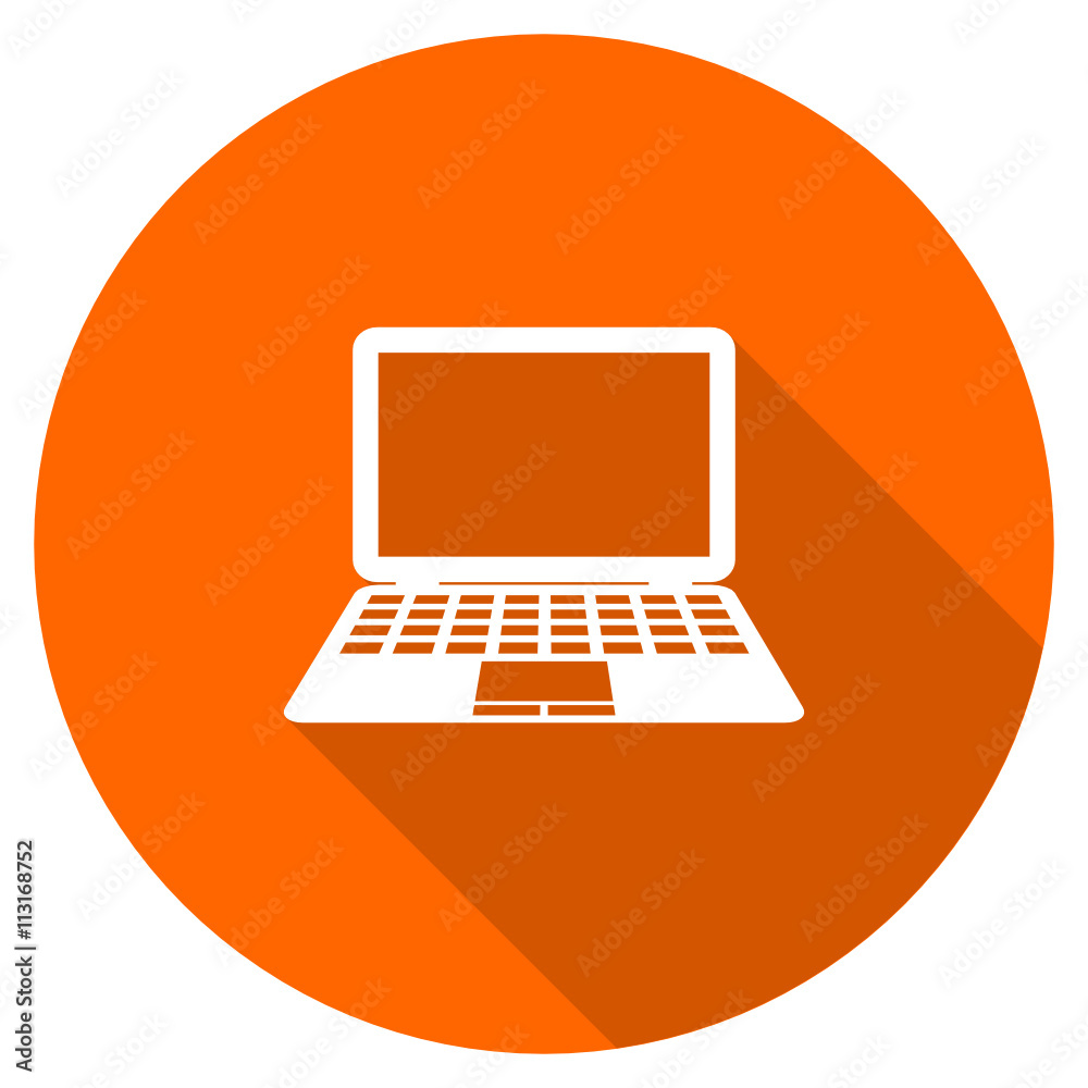Poster Flat design round orange computer vector icon