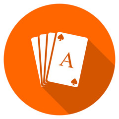 Flat design round orange  casino vector icon