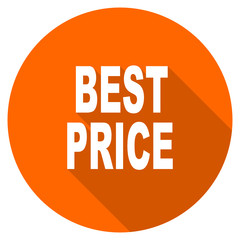 Flat design round orange vector best price icon