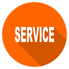 Flat design round orange vector service icon