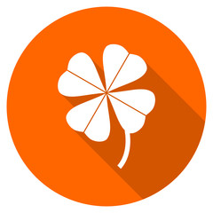 Flat design round orange vector clover icon