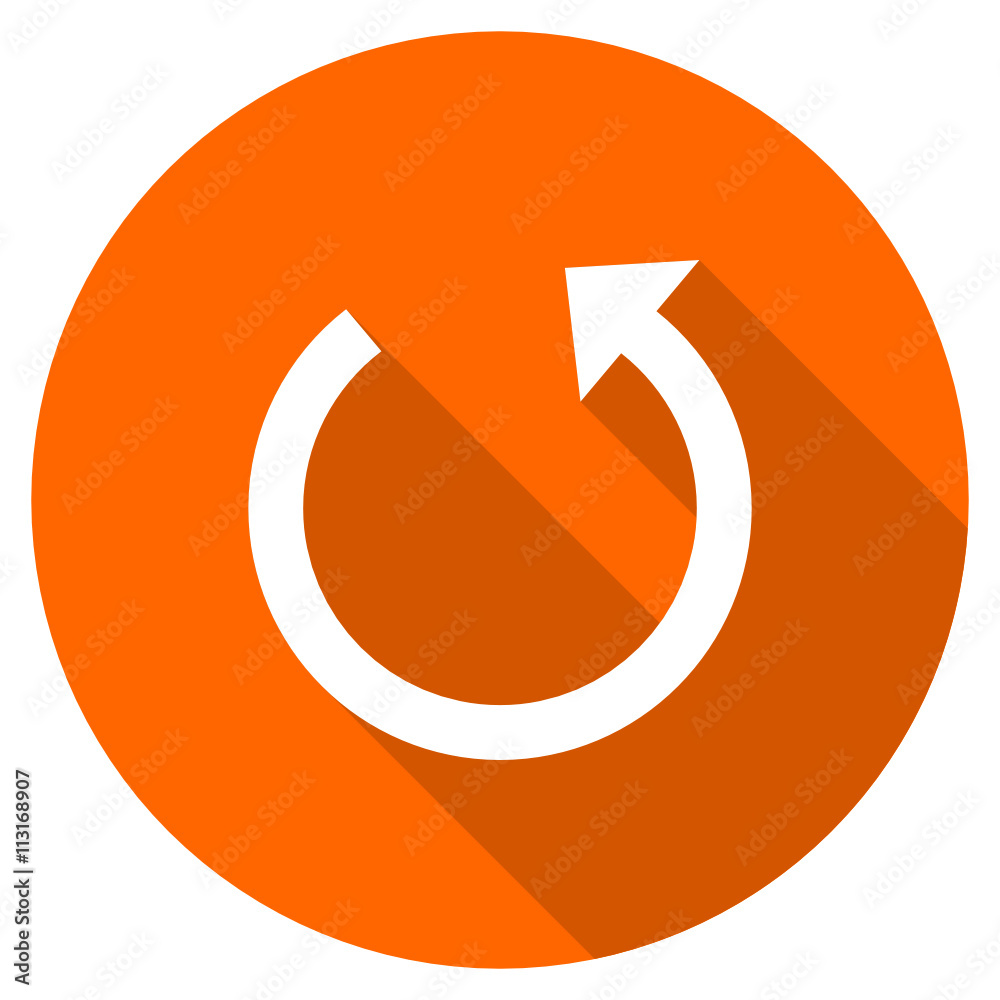 Aufkleber orange flat design vector reload icon