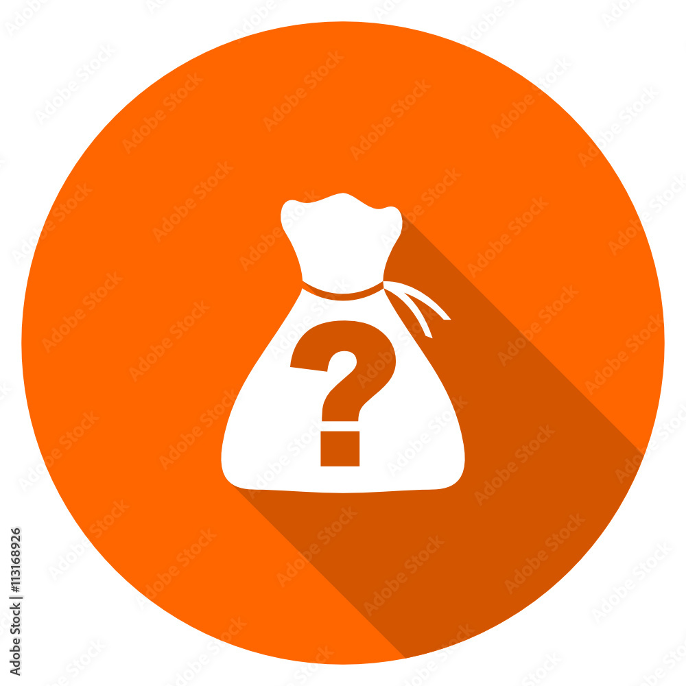 Poster orange flat design vector riddle icon