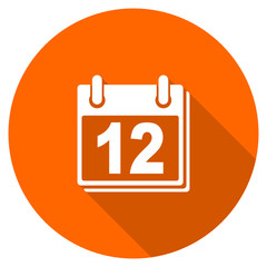 Orange flat design vector calendar icon