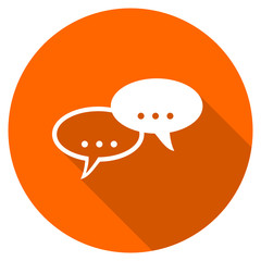 Orange flat design vector forum icon