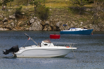 Fototapeta na wymiar Two boats in the bay - Croatia