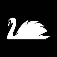 Naklejka premium Swan Beautiful White Bird Swimming vector icon