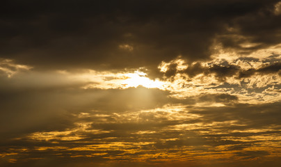 Pretty light in the evening cloudy with the sun.