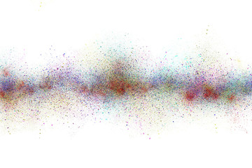 Black abstract powder explosion on a white background