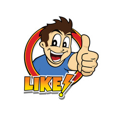 thumb up cartoon character