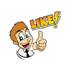 thumb up cartoon character