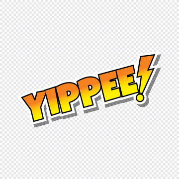 yippee cartoon text sticker