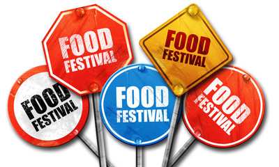 food festival, 3D rendering, street signs