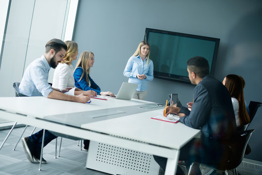 Discussing business. Conference.