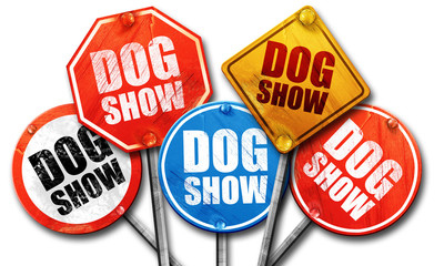 dog show, 3D rendering, street signs