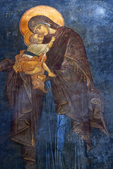 The Eleusa icon in Chora church in Istanbul, Turkey.