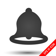 Naklejka premium Bell icon. Simple flat logo of bell on white background. Vector illustration.
