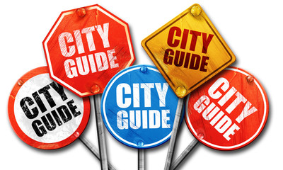 city guide, 3D rendering, street signs