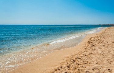 Empty beach on Black Sea, Crimea.