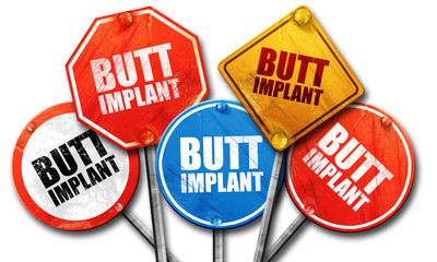 butt implant, 3D rendering, street signs