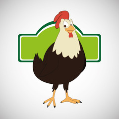 Animal design. rooster icon. Isolated illustration, white backgr