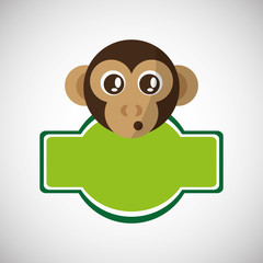 Animal design. monkey icon. Isolated illustration, white backgro