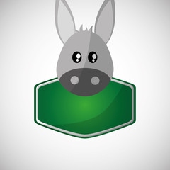 Animal design. donkey icon. Isolated illustration, white backgro