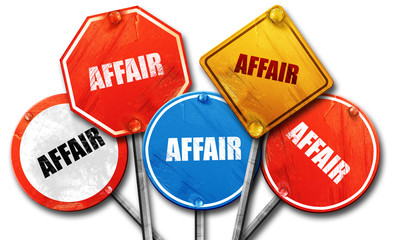 affair, 3D rendering, street signs