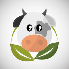 Animal design. cow icon. Isolated illustration, white background