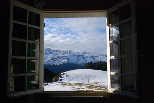 Fototapeta Pyrenees from the window