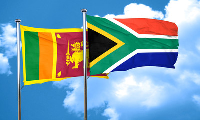 Sri lanka flag with South Africa flag, 3D rendering