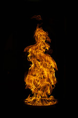 Flames in the dark. Fire.