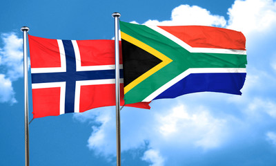 norway flag with South Africa flag, 3D rendering