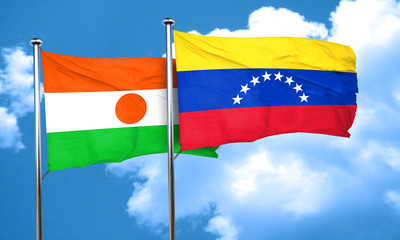 niger flag with Venezuela flag, 3D rendering