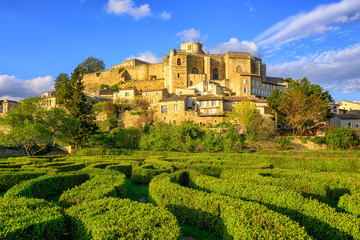 Labyrinth garden and castle Grignan, Drome, France