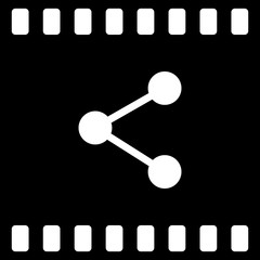 Flat paper cut style icon of share