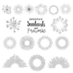 Hand Drawn Sunbursts and Fireworks
