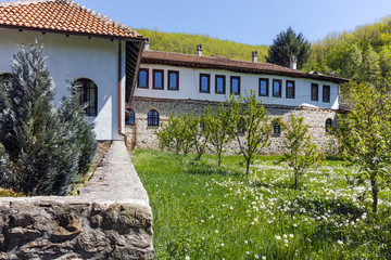 Fototapeta na wymiar Outside view of Temski monastery St. George, Pirot Region, Republic of Serbia