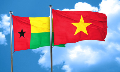 Fototapeta na wymiar Guinea bissau flag with Vietnam flag, 3D rendering