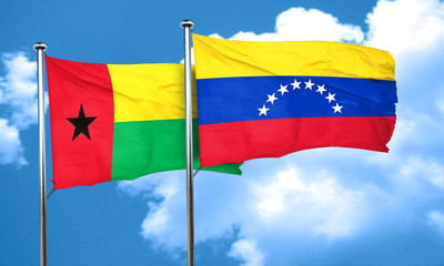 Guinea bissau flag with Venezuela flag, 3D rendering