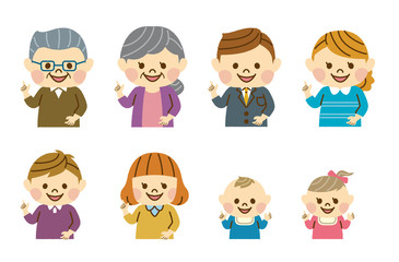 家族の解決した顔