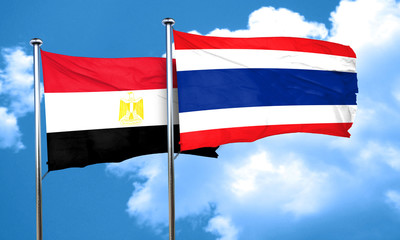 Egypt flag with Thailand flag, 3D rendering