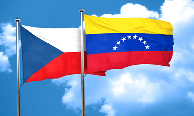 czechoslovakia flag with Venezuela flag, 3D rendering